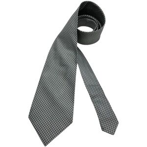 GIANFRANCO FERRE Gary/Silver Houndstooth Silk LUXURY Tie ITALY